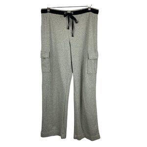 Ann Taylor Loft Womens Gray Cargo Pocket Lounge Pants L Cotton